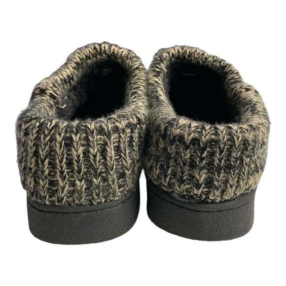 Clarks Black Leather Winter Shoes Women's 9M Knit Collar Slip On Round Toe - Picture 4 of 11